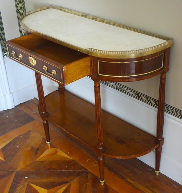 Louis XVI mahogany half-moon shaped console, 18th century