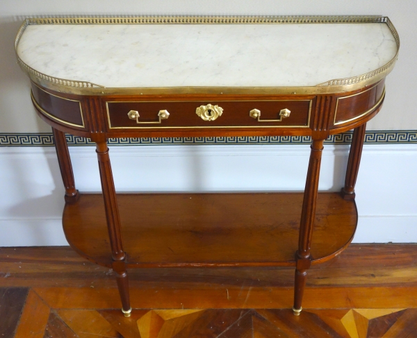 Louis XVI mahogany half-moon shaped console, 18th century