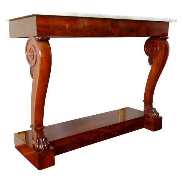 Empire mahogany wall console, claw feet shaped, attributed to Bellange - 19th century circa 1820
