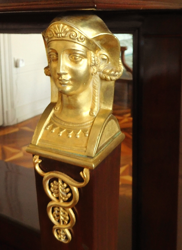 Console Retour d'Egypte en acajou et bronze doré - époque Empire