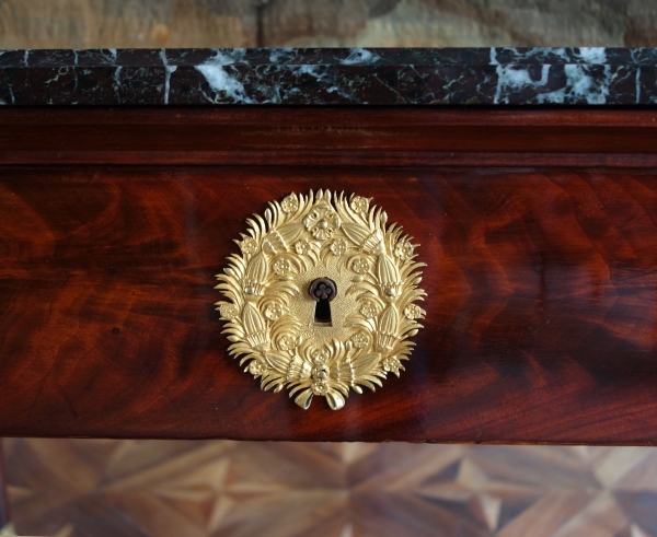 Importante console d'époque Empire en acajou et bronze doré, dans le goût de Jacob Desmalter