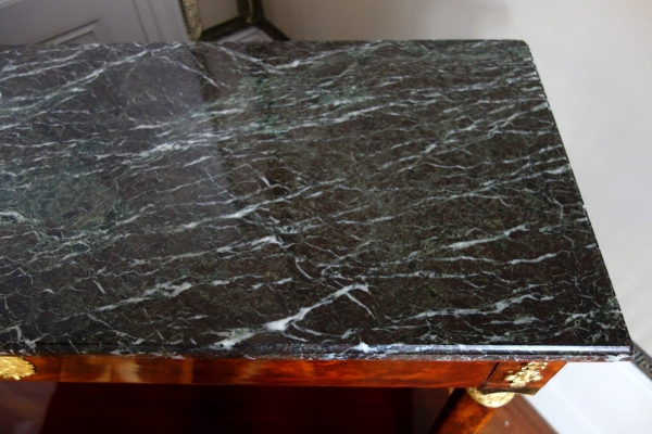 Importante console d'époque Empire en acajou et bronze doré, dans le goût de Jacob Desmalter