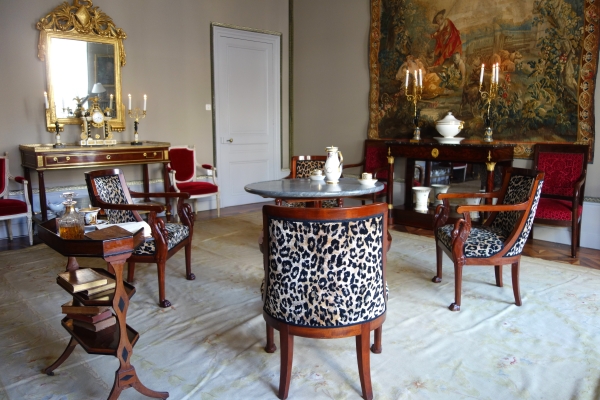 Importante console d'époque Empire en acajou et bronze doré, dans le goût de Jacob Desmalter