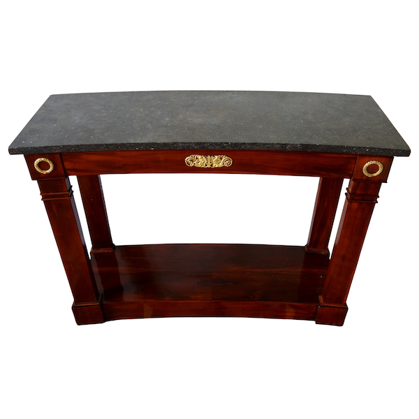 Curved Empire mahogany and ormolu console, early 19th century
