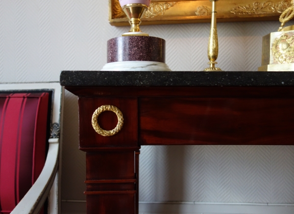 Curved Empire mahogany and ormolu console, early 19th century