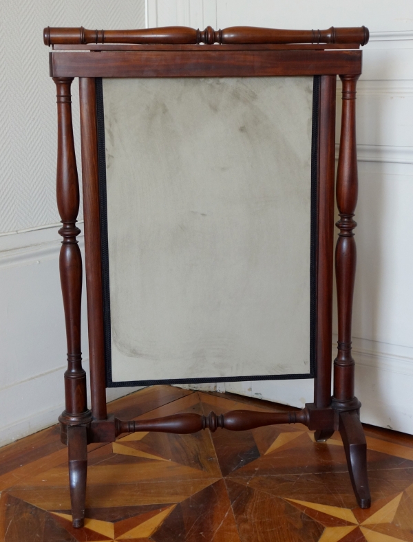 Mahogany Empire fire screen, early 19th century - attributed to Bellangé