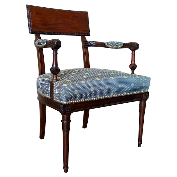 Georges Jacob - fauteuil de bureau d'époque Louis XVI - Directoire en acajou - couverture crin