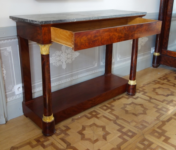 Large Empire mahogany and ormolu console in the taste of Jacob Desmalter, early 19th century