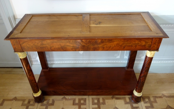 Large Empire mahogany and ormolu console in the taste of Jacob Desmalter, early 19th century