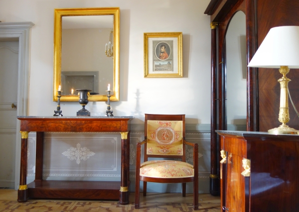 Large Empire mahogany and ormolu console in the taste of Jacob Desmalter, early 19th century