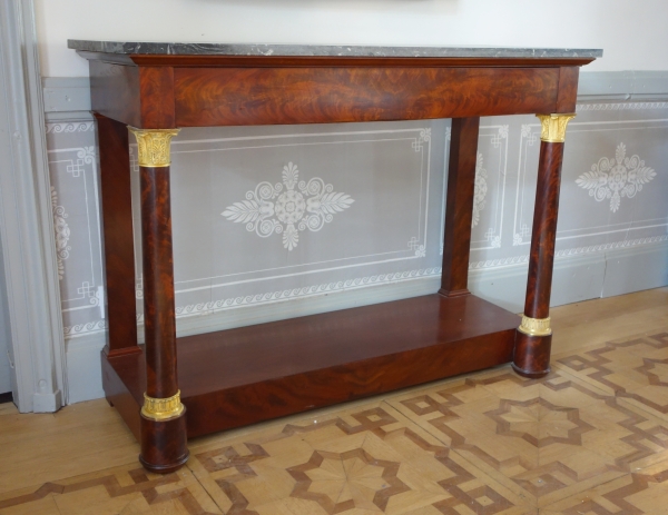 Large Empire mahogany and ormolu console in the taste of Jacob Desmalter, early 19th century