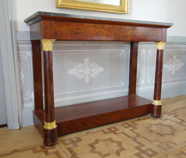 Large Empire mahogany and ormolu console in the taste of Jacob Desmalter, early 19th century