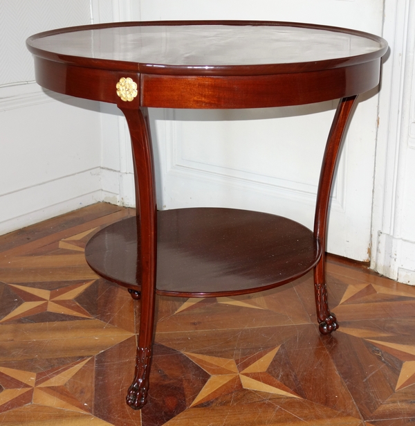 Mahogany so-called cabaret table, Consulate period, attributed to Bernard Molitor - late 18th century