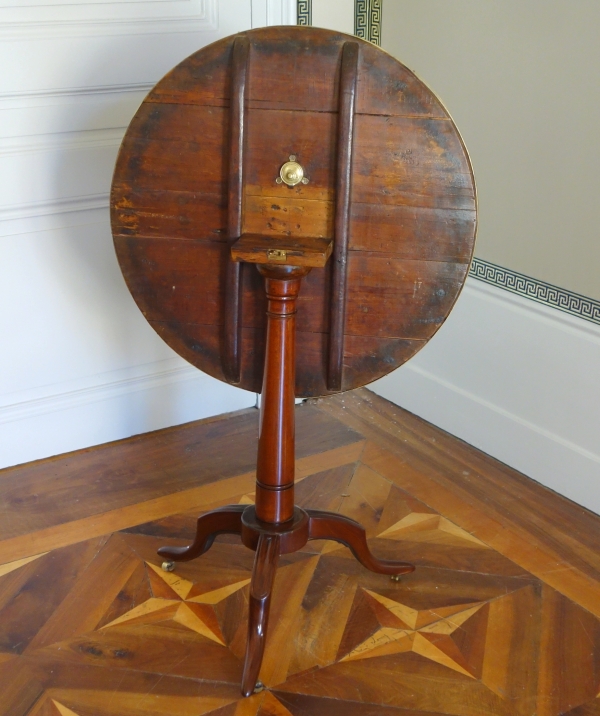 Louis XVI solid mahogany pedestal table, 18th century