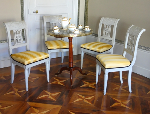 Louis XVI solid mahogany pedestal table, 18th century