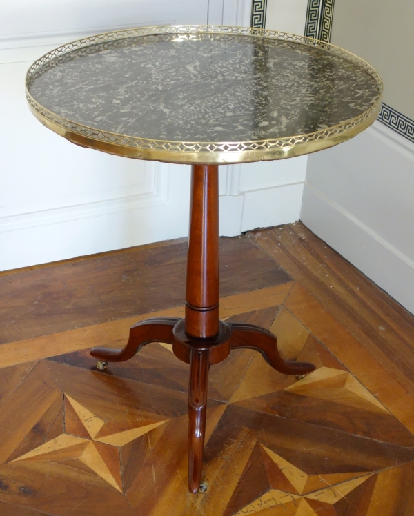 Louis XVI solid mahogany pedestal table, 18th century