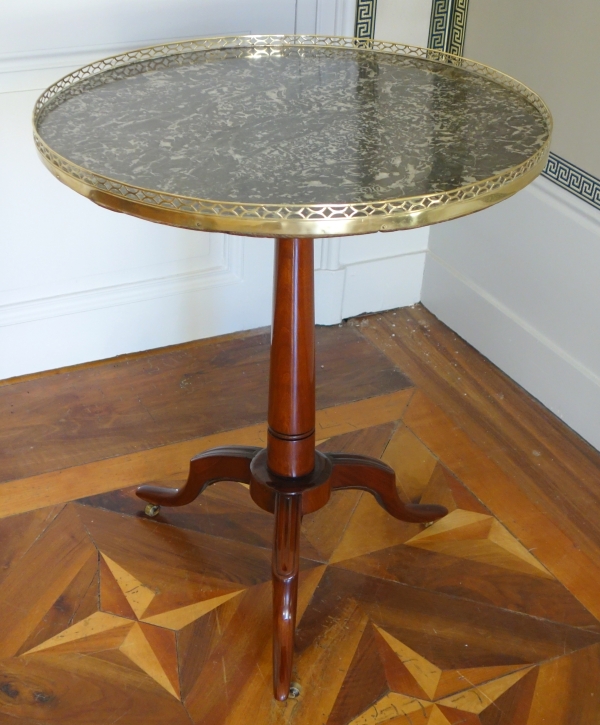 Louis XVI solid mahogany pedestal table, 18th century