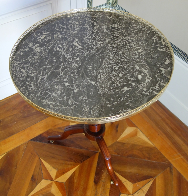 Louis XVI solid mahogany pedestal table, 18th century