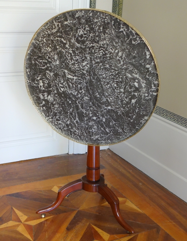 Louis XVI solid mahogany pedestal table, 18th century