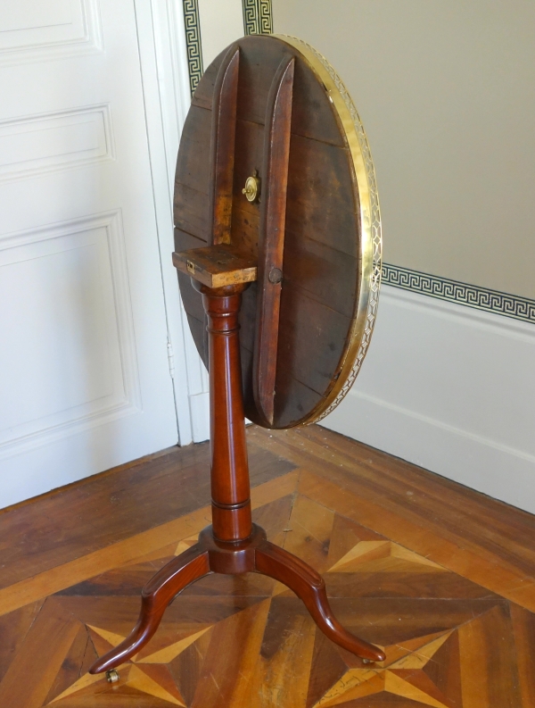 Louis XVI solid mahogany pedestal table, 18th century