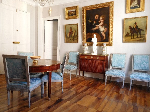 Late 18th century library table - mahogany veneer - France, Directoire / Empire period