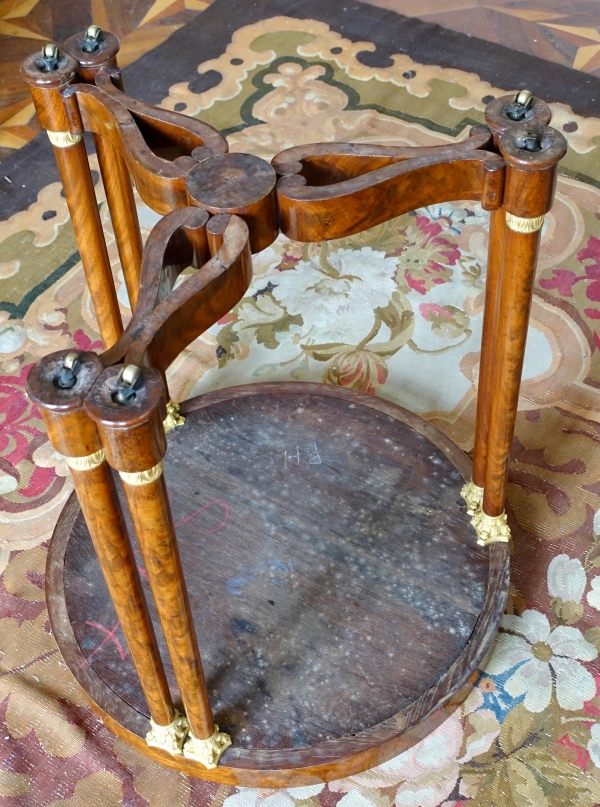 Guéridon table à thé Empire en acajou et bronze doré attribué Sébastien Youf