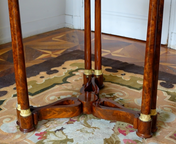 Guéridon table à thé Empire en acajou et bronze doré attribué Sébastien Youf