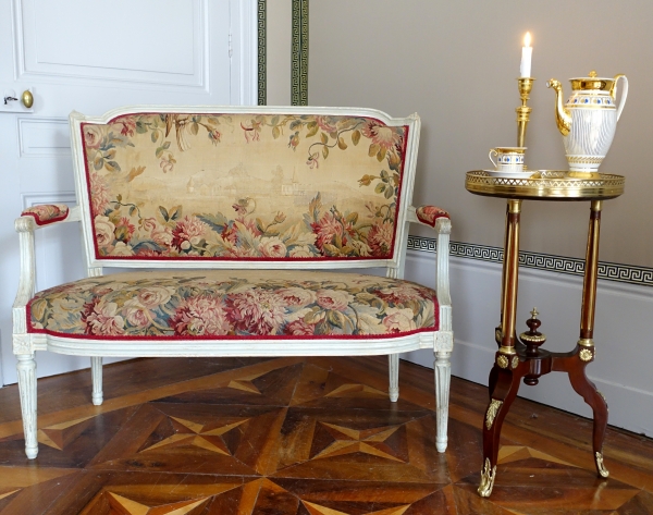 Alphonse Giroux : Louis XVI style mahogany pedestal table