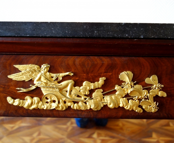 Importante console d'époque Empire en acajou et bronze doré, attribuée à Jacob Desmalter