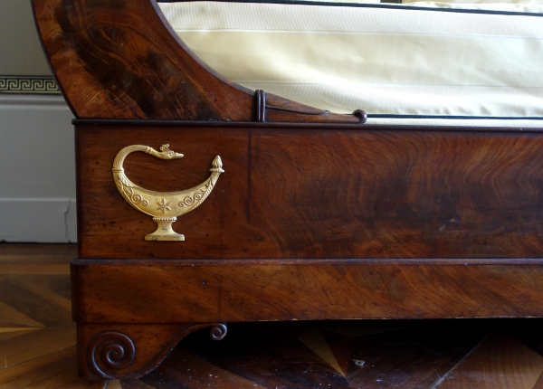 Empire mahogany and ormolu sofa / bed, early 19th century circa 1830