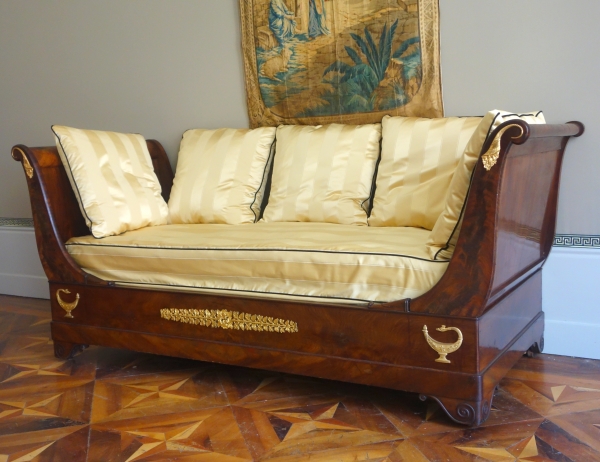 Empire mahogany and ormolu sofa / bed, early 19th century circa 1830