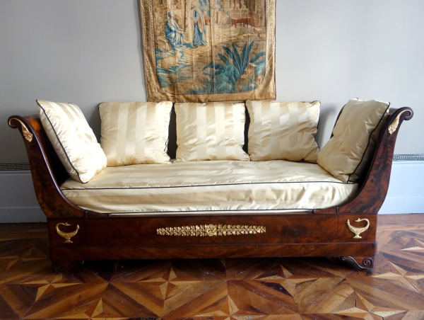 Empire mahogany and ormolu sofa / bed, early 19th century circa 1830