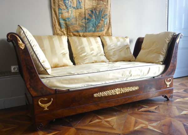 Empire mahogany and ormolu sofa / bed, early 19th century circa 1830