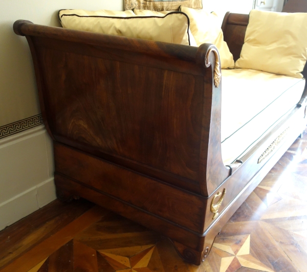 Empire mahogany and ormolu sofa / bed, early 19th century circa 1830