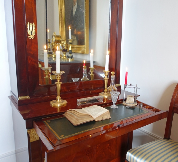 Empire mahogany writing cabinet, early 19th century circa 1805