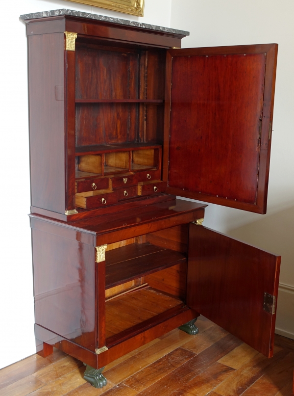 Empire mahogany writing cabinet, early 19th century circa 1805