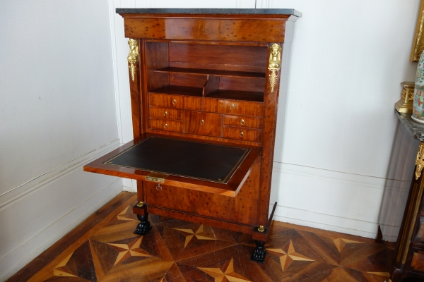 Consulate mahogany writing desk and commode, early 19th century circa 1800