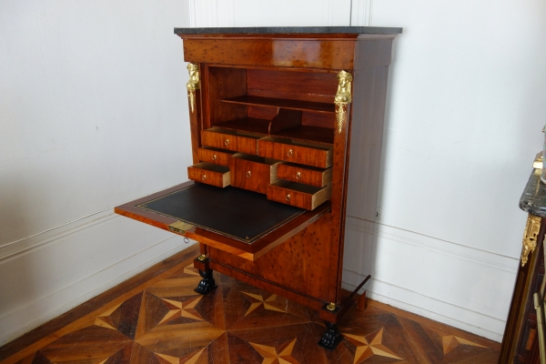 Consulate mahogany writing desk and commode, early 19th century circa 1800