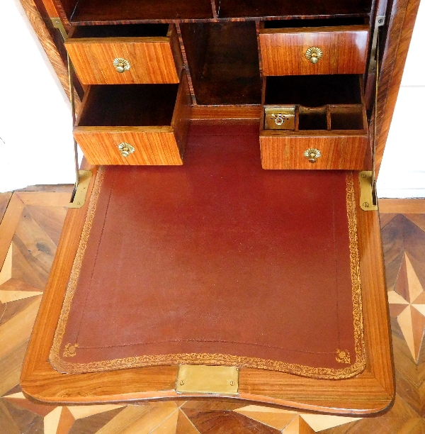 Louis XV secretary / writing desk designed for a child, reosewood marquetry, marble and ormolu