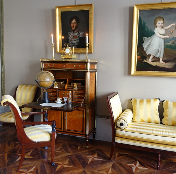 Secrétaire d'époque Louis XVI en citronnier et amarante - fin XVIIIe siècle