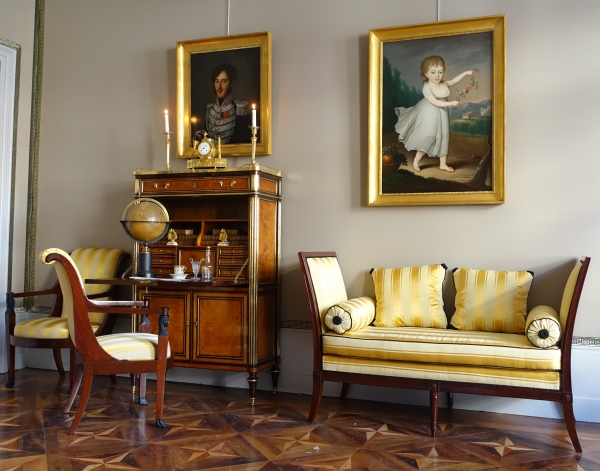 Secrétaire d'époque Louis XVI en citronnier et amarante - fin XVIIIe siècle