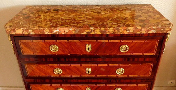 Rosewood and violet Louis XVI marquetry semainier, 18th century