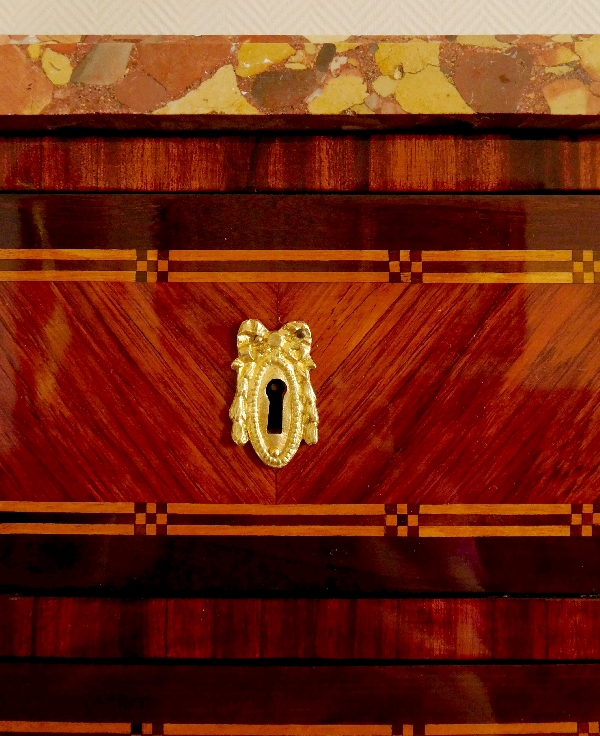 Rosewood and violet Louis XVI marquetry semainier, 18th century