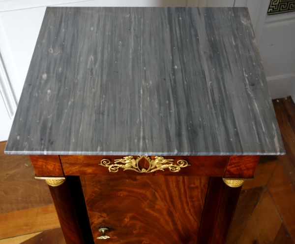 Mahogany and ormolu somno / bedside table, Empire period - early 19th century