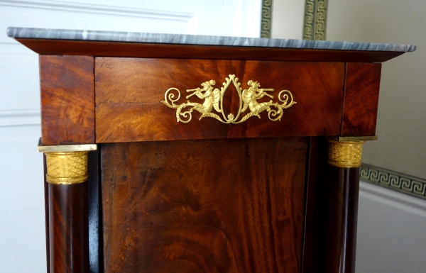 Mahogany and ormolu somno / bedside table, Empire period - early 19th century