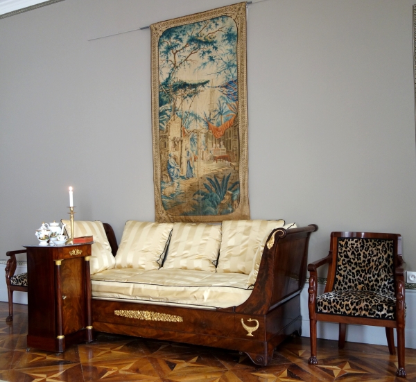 Mahogany and ormolu somno / bedside table, Empire period - early 19th century