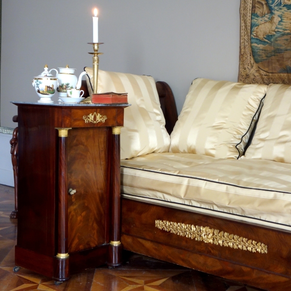 Mahogany and ormolu somno / bedside table, Empire period - early 19th century