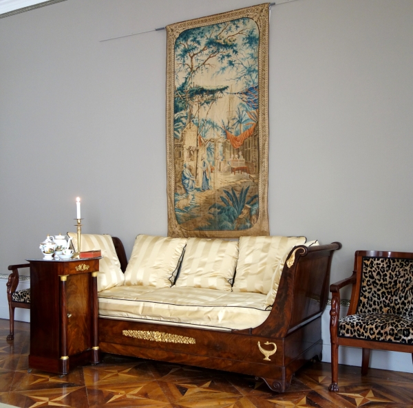 Mahogany and ormolu somno / bedside table, Empire period - early 19th century