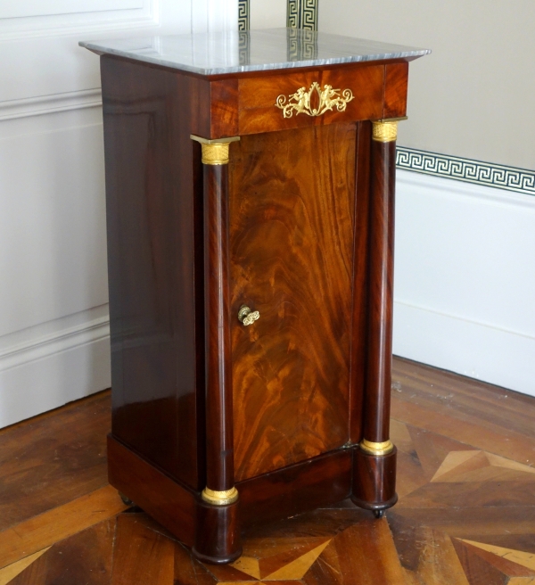 Mahogany and ormolu somno / bedside table, Empire period - early 19th century