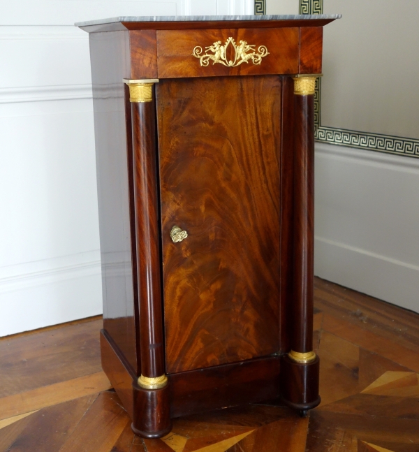 Mahogany and ormolu somno / bedside table, Empire period - early 19th century